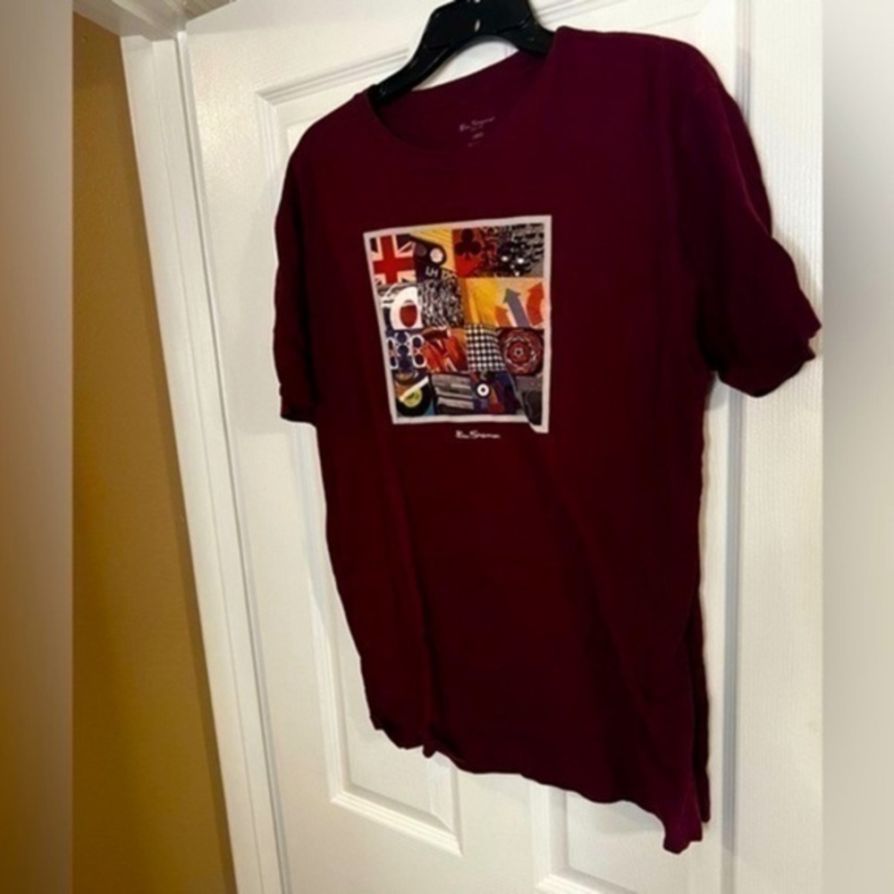 Ben Sherman men’s 90s rock tee large burgundy - Picture 1 of 4